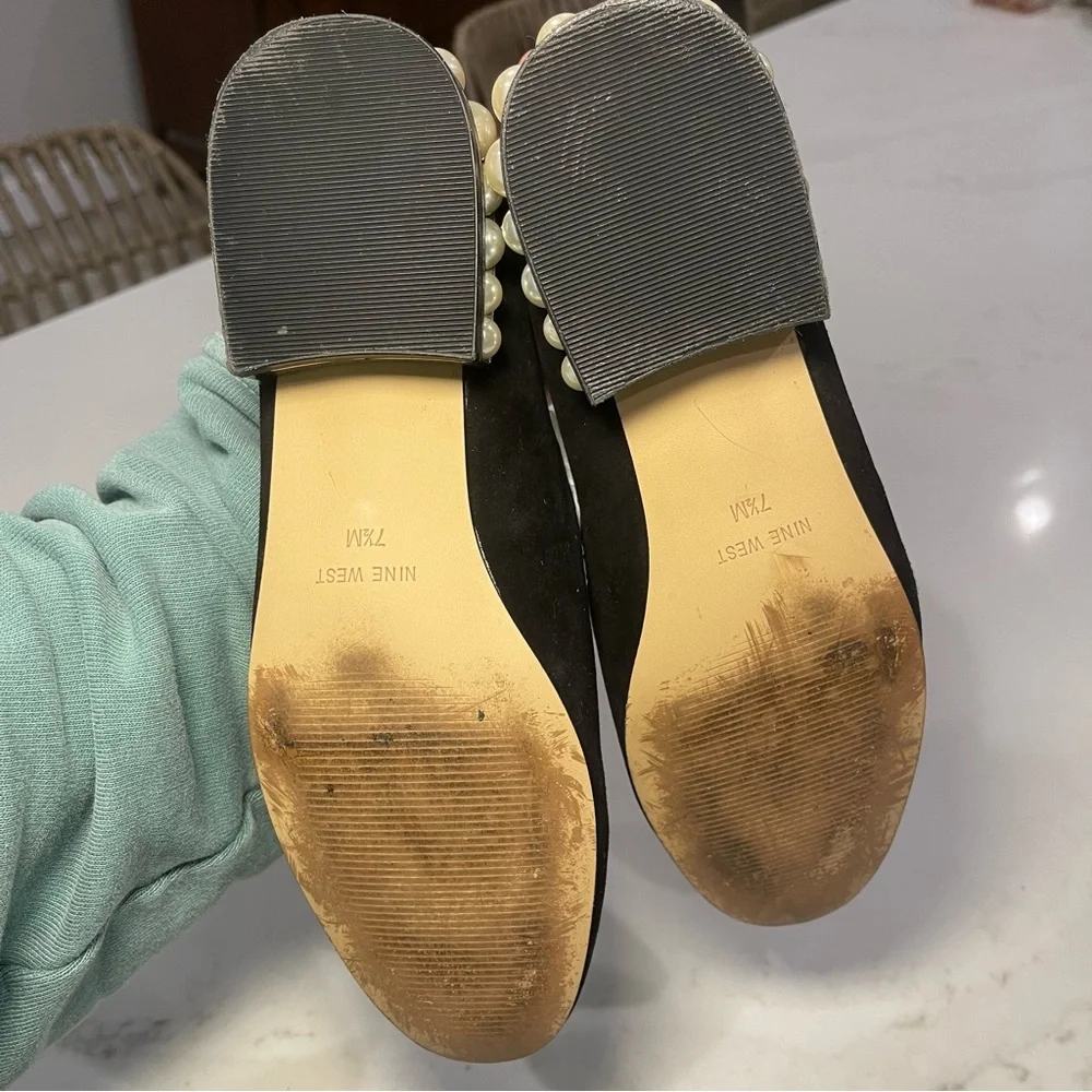 Nine West Black Loafers with Pearl Accent - Picture 12 of 15